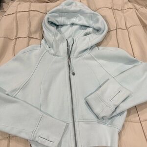 BABY BLUE LULULEMON CROPPED SWEATER